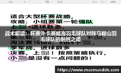 战术解读：杯赛外卡赛威海羽毛球队对阵马鞍山羽毛球队的制胜之道